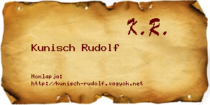 Kunisch Rudolf névjegykártya
